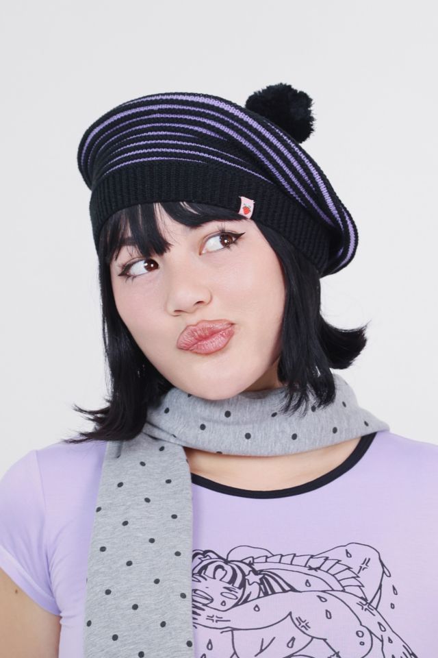 Strawberry Western Knit Beret Beanie