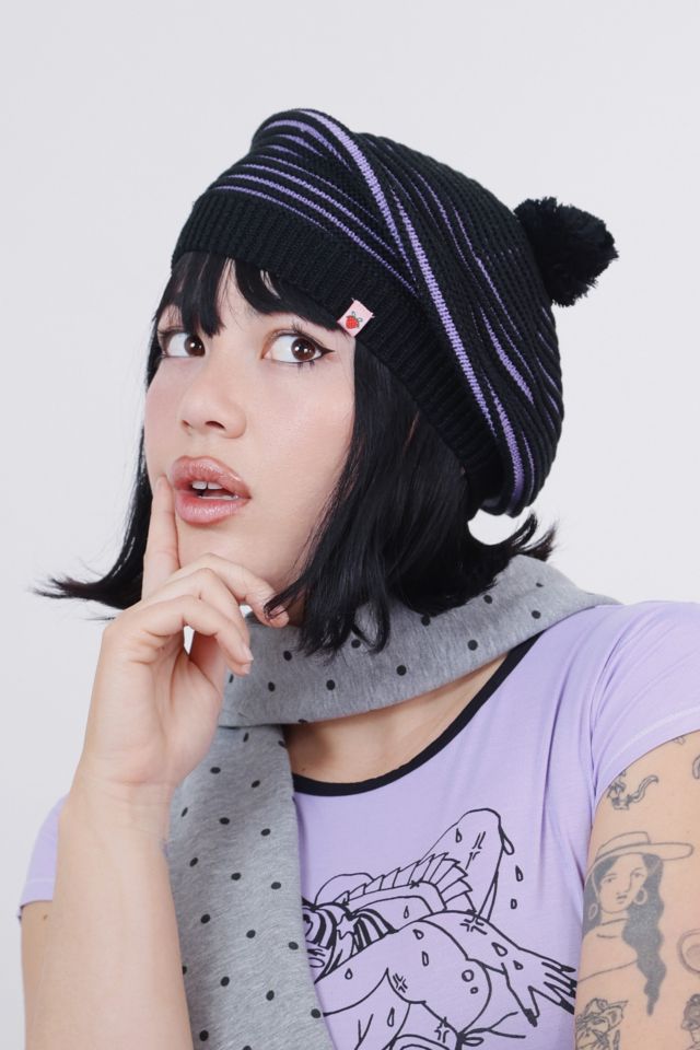 Strawberry Western Knit Beret Beanie