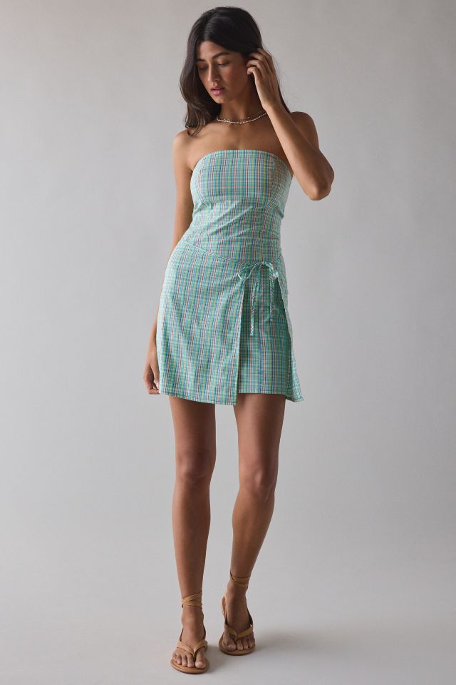 BDG Paige Strapless Wrap Mini Dress #1