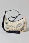 BAGGU Embroidered Shell Medium Nylon Crescent Bag