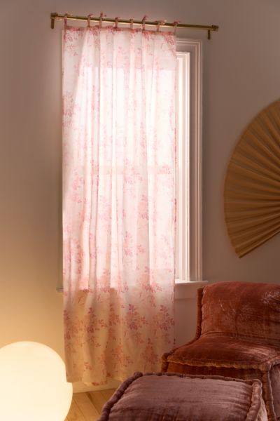 Urban Outfitters Juliette Floral Bow Tie-top Window Panel In Pink At