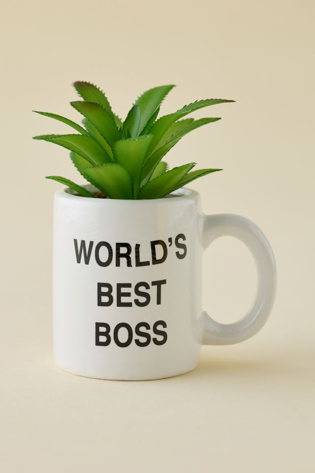 The Office World’s Best Boss Mug Succulent Planter #1