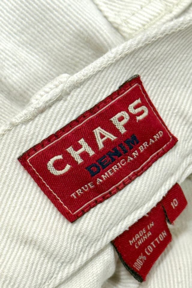 Vintage 1990’s Chaps Beaded Pocket White Denim Jeans #2