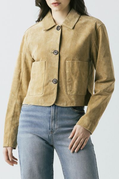BLANKNYC Cinnamon Crunch Cropped Suede Jacket