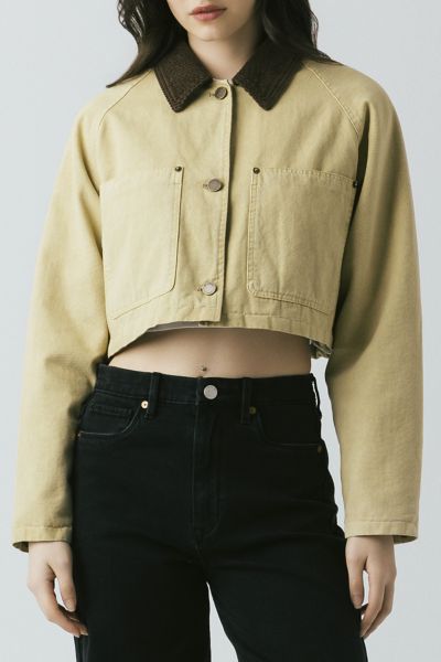 BLANKNYC Breaking Camp Cotton Twill Cropped Barn Jacket
