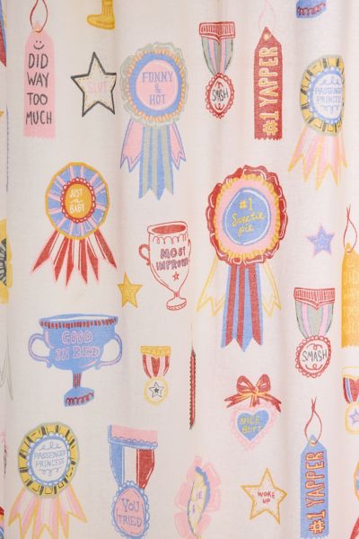 Silly Awards Patterned Shower Curtain