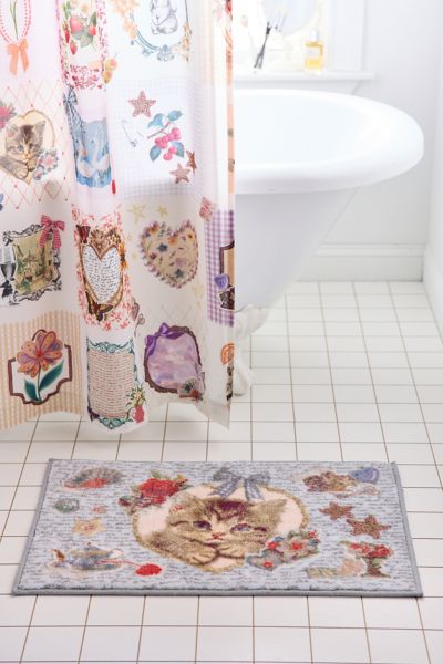Urban Outfitters Thara Stamp Digital Printed Bath Mat In Assorted At
