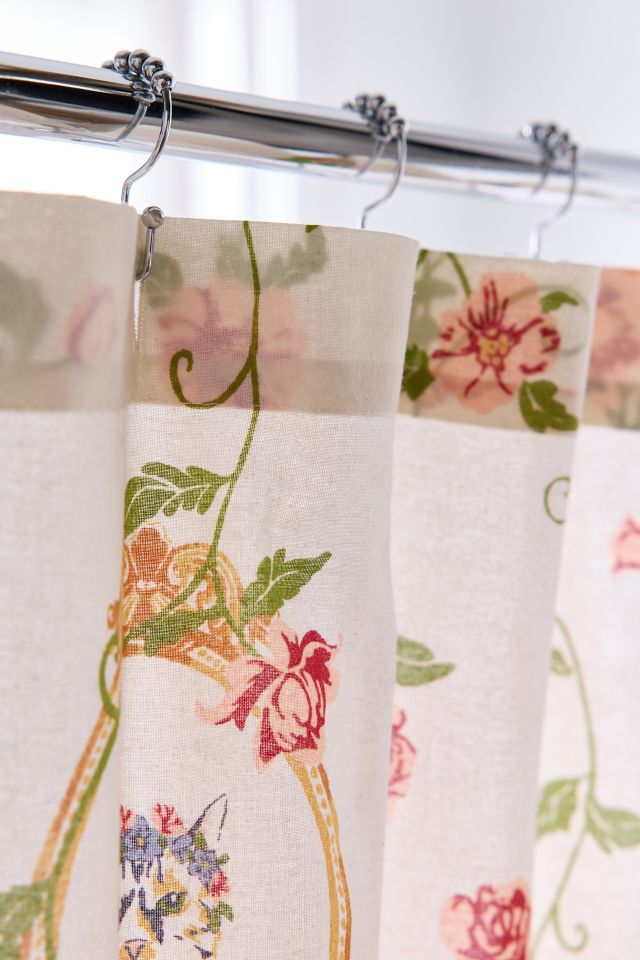 Finley Floral Frame Patterned Shower Curtain #2