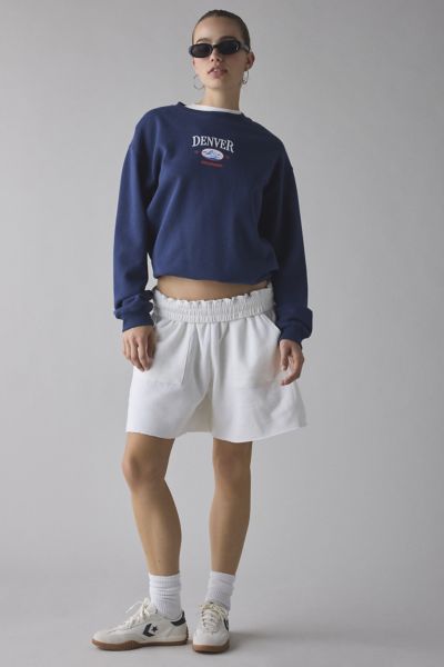 Out From Under Let's Get It Cotton-blend Knit Sweat Short In White, Women's At Urban Outfitters