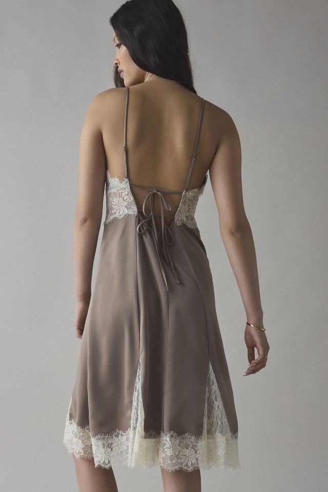 Kimchi Blue Dipped In Lace Satin Slip Midi Dress #1