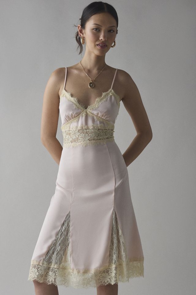 Kimchi Blue Dipped In Lace Satin Slip Midi Dress #4