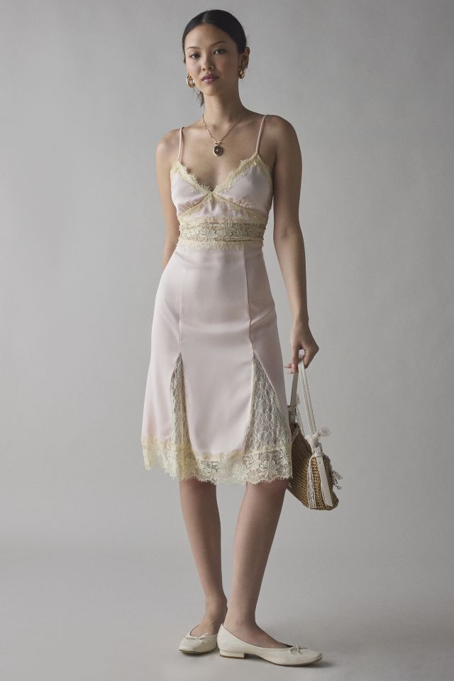 Kimchi Blue Dipped In Lace Satin Slip Midi Dress #5