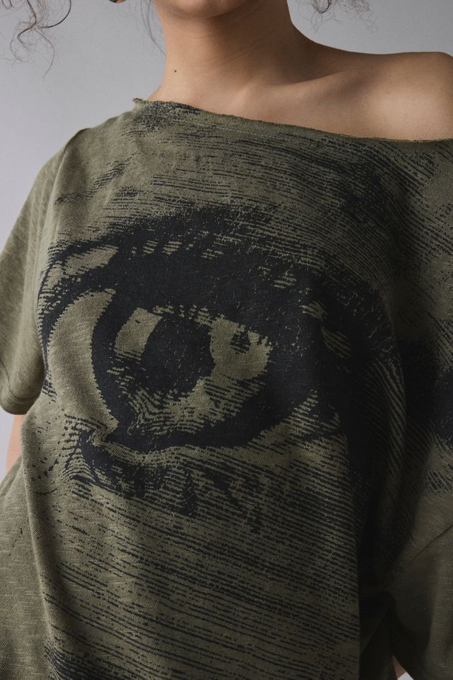 T-shirt surdimensionné à épaules dénudées BDG Courtney avec graphique d'œil #3
