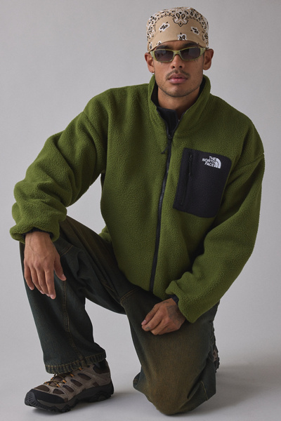 The North Face Reversible Fleece Jacket Wind Protection In Green