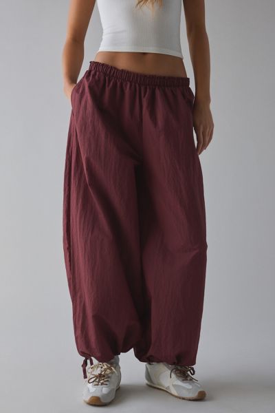 BDG MADE FOR ME BALLOON PULL-ON PANT IN MAROON, WOMEN'S AT URBAN OUTFITTERS 