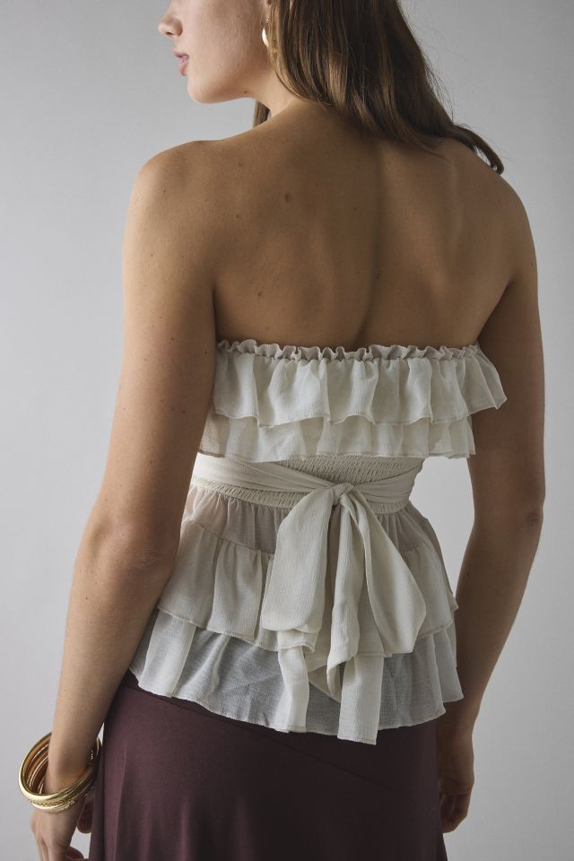 Kimchi Blue Connie Tiered Ruffle Babydoll Tube Top