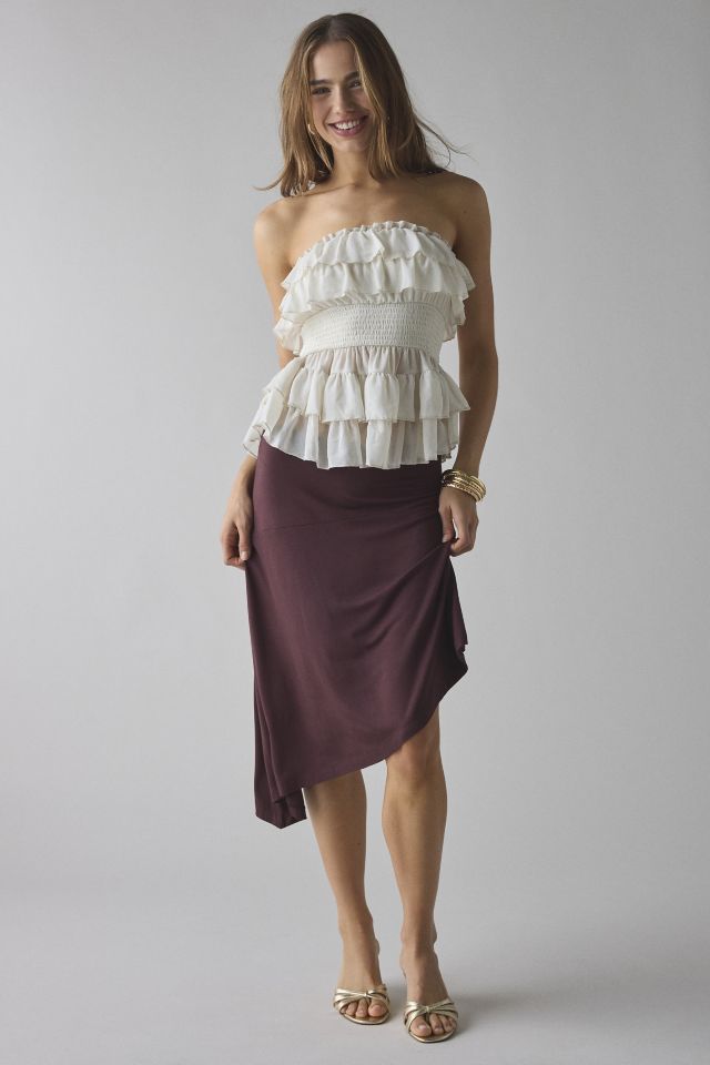 Kimchi Blue Connie Tiered Ruffle Babydoll Tube Top