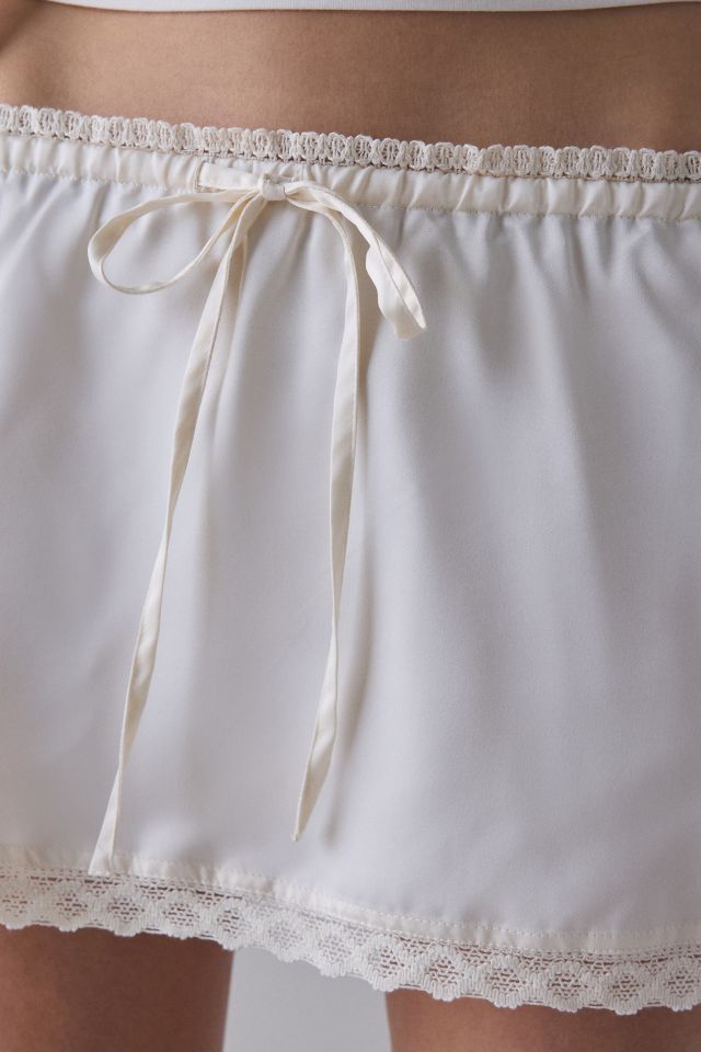 Kimchi Blue Rea Lace-Trim Satin Micro Mini Skirt #2