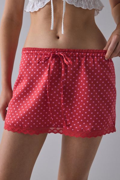 Kimchi Blue Rea Lace-Trim Satin Micro Mini Skirt Product Page