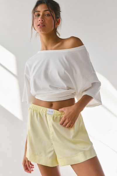 KAT THE LABEL BAXTER BOXER SHORT IN LIMONCELLO, WOMEN'S AT URBAN OUTFITTERS 
