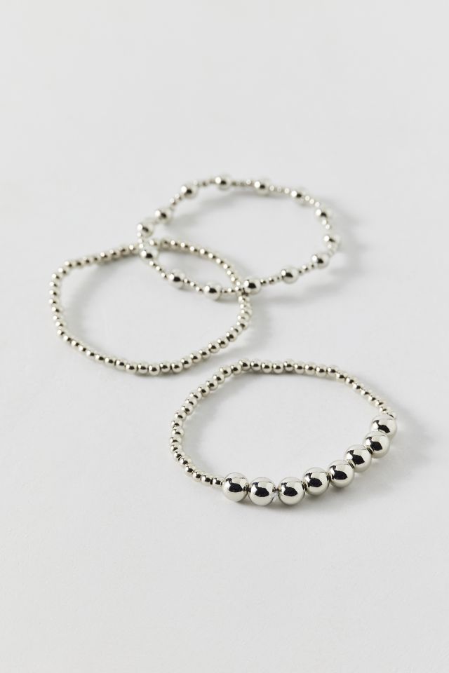 Stretchy Metal Beaded Bracelet Set #1