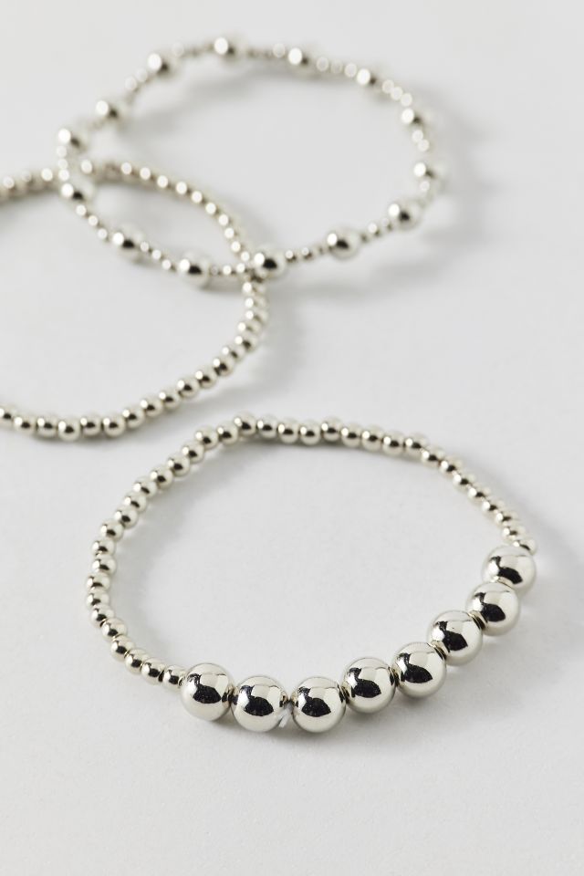 Stretchy Metal Beaded Bracelet Set #2