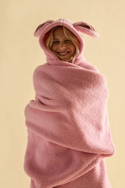 Animal Ears Fleece Throw Blanket