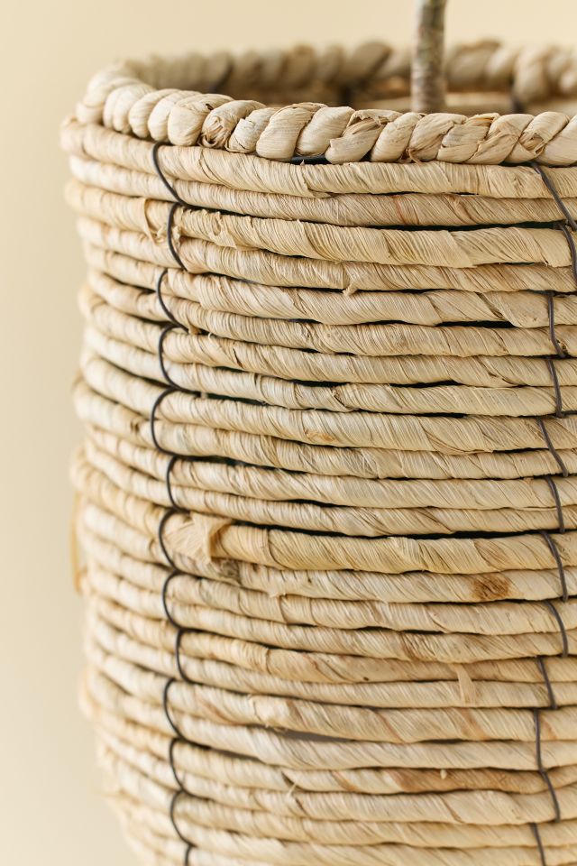 Woven Rattan Basket Planter #2
