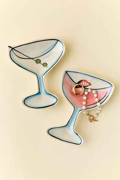 Urban Outfitters Cocktail Glass Ceramic Catch-all Dish In Clear At