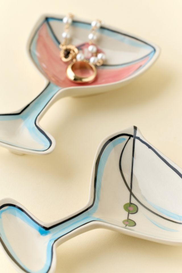 Cocktail Glass Ceramic Catch-All Dish #1