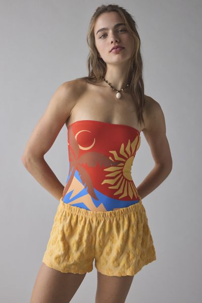 Out From Under Pickin' Daisies Terry Knit Short In Flax, Women's At Urban Outfitters