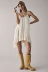 Kimchi Blue Maddix Lace Trim Ruffle Chiffon Mini Dress