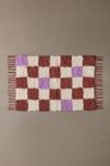 Checkerboard Woven Shag Rag Rug