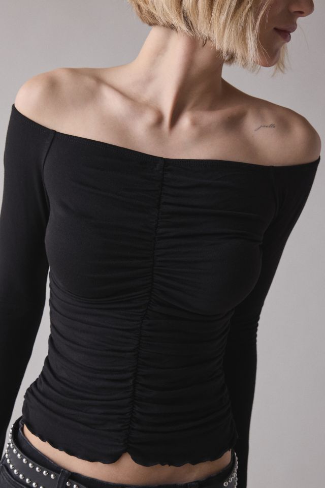 ReMADE By UO Remnants Ruched Off-The-Shoulder Top