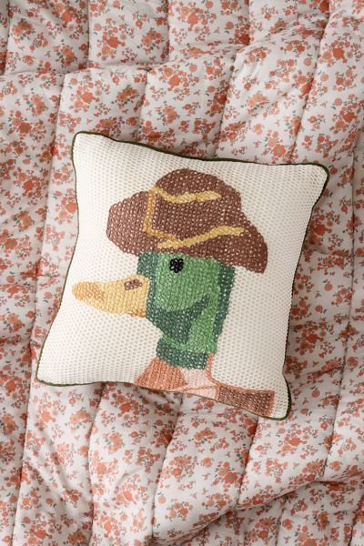 Cowboy Duck Throw Pillow