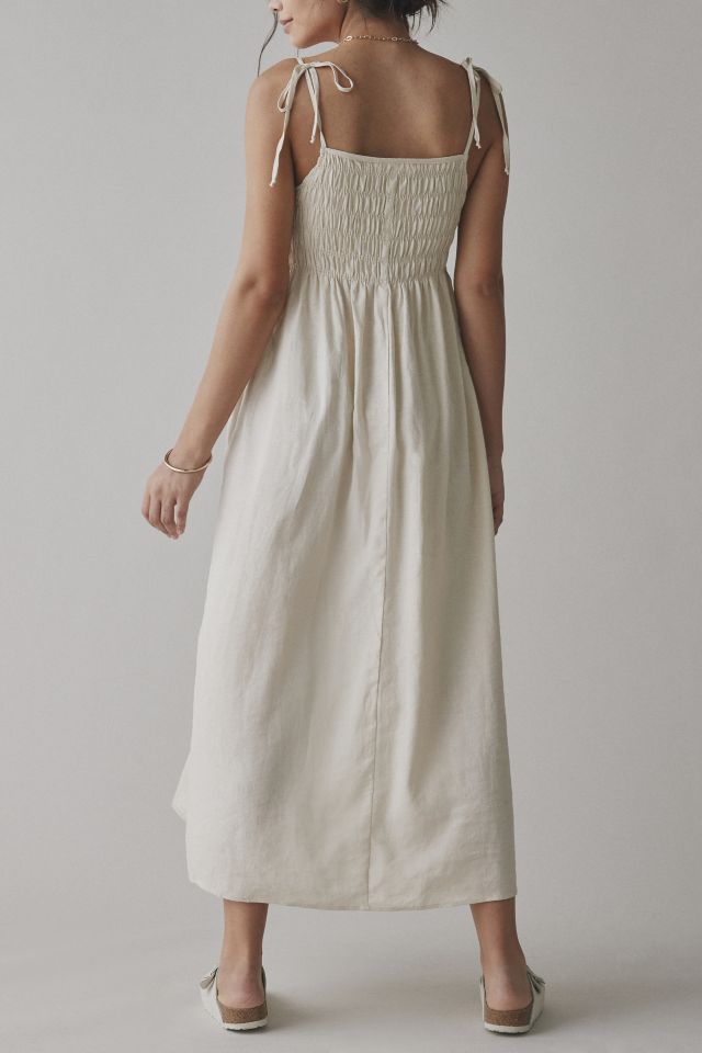 ReMADE By UO Made In LA EcoVero™ Linen Smocked Maxi Dress #3