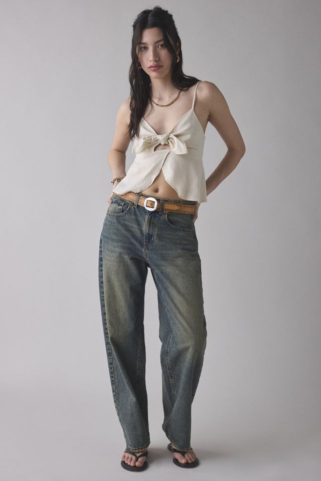 ReMADE By UO Made In LA EcoVero™ Linen Tie-Front Tank Top #1