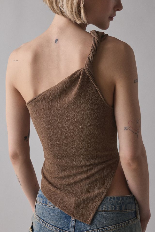 ReMADE By UO Remnants Twisted One-Shoulder Asymmetrical Top #1
