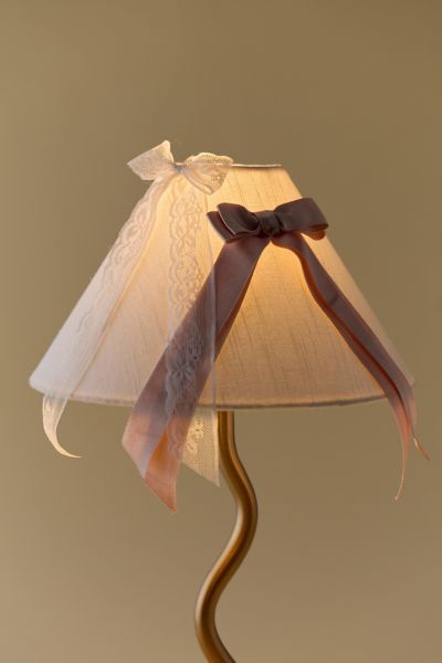 Urban Outfitters Bow Applique Lamp Shade In Ivory Combo At