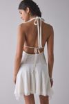 UO Lauren Plunging Halter Tie-Back Lace Mini Dress