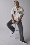 UO Liam Eyelet Applique Short Sleeve Shirt