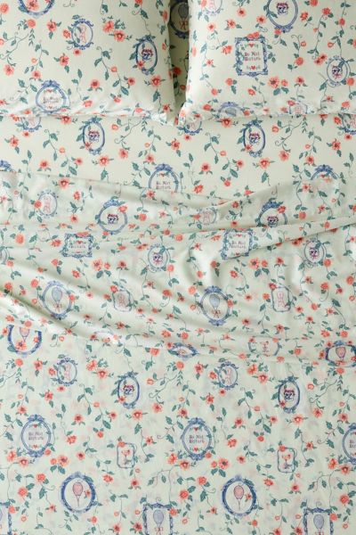 Urban Outfitters Finley Frame Patterned Core Sheet Set In Blue At