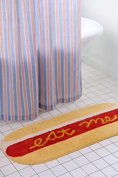 Tapis de bain à pompon Eat Me Hot Dog Runner