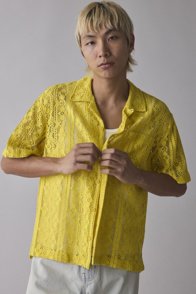 UO Liam Lace Short Sleeve Shirt #3