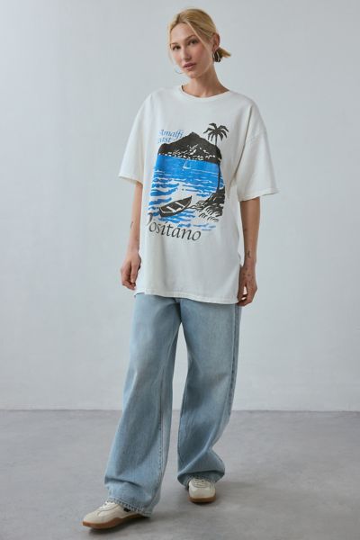 Urban Outfitters Positano Amalfi Coast Graphic T-shirt Dress In White, Women's At  In White