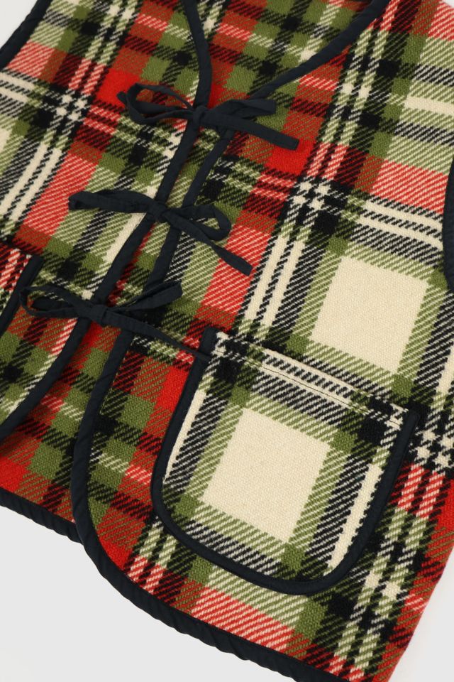 Reworked Woolen Plaid Tie Vest 05 #3