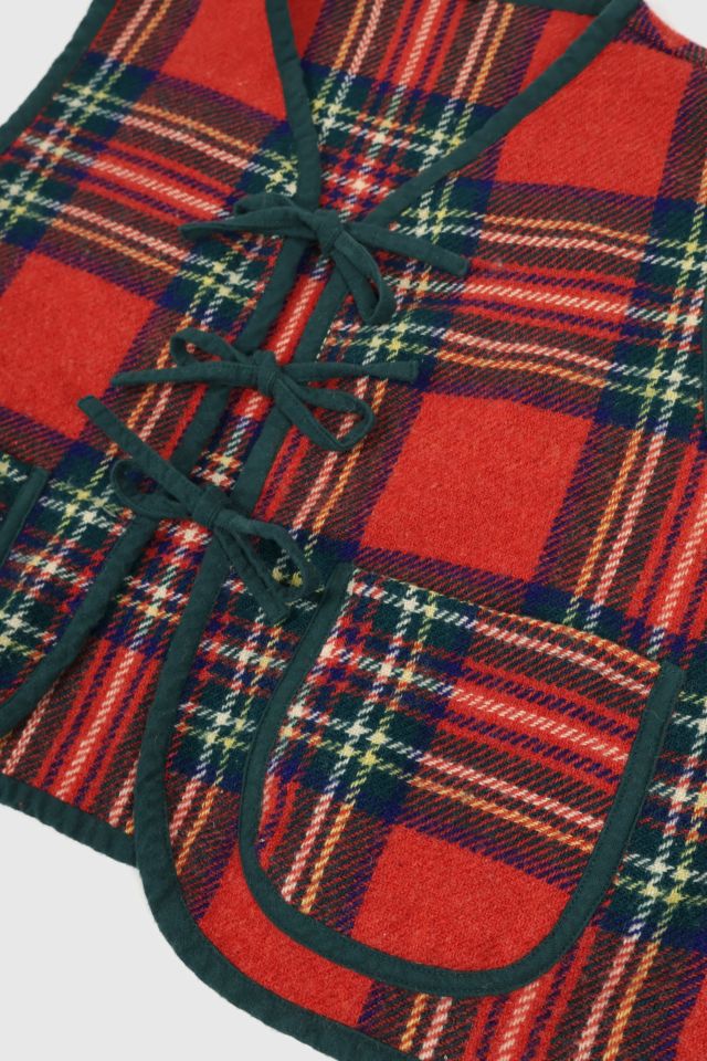 Reworked Woolen Plaid Tie Vest 09 #3