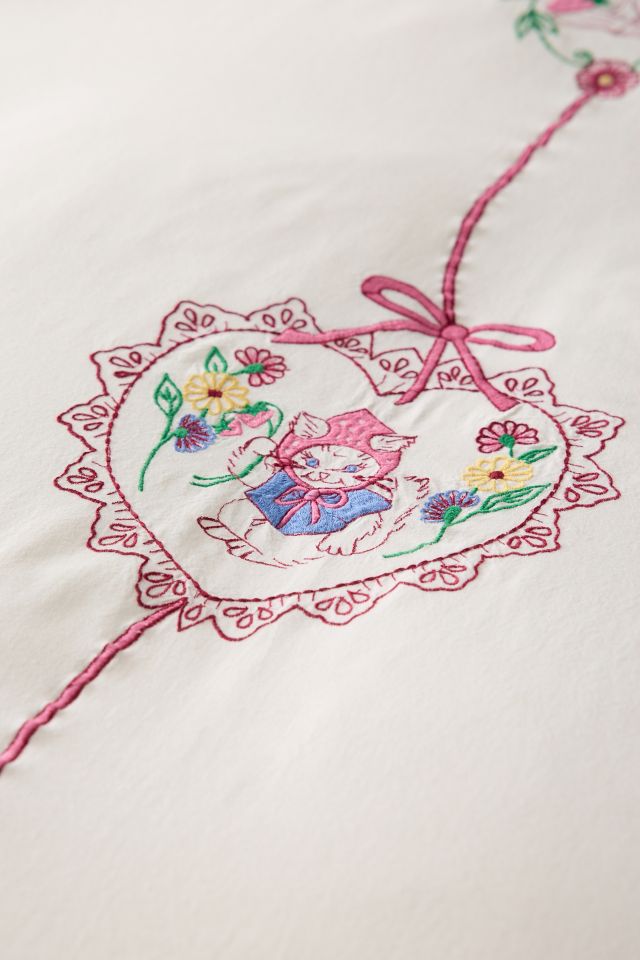 Eve Hankies Cat Embroidered Duvet Cover #2