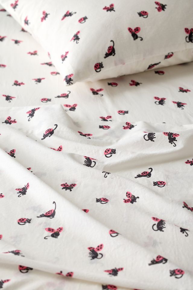 Ladybug Cat Patterned Core Sheet Set