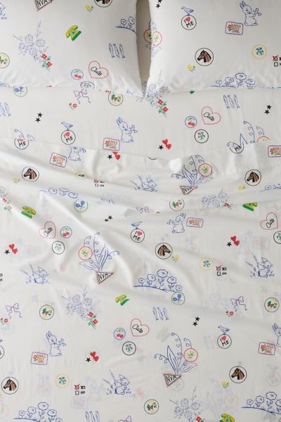 Urban Outfitters Patches Patterned Core Sheet Set At